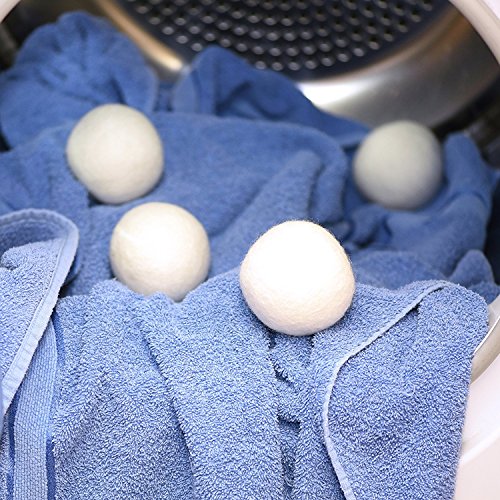 Wool Dryer Balls, 6-Pack Handmade Laundry Balla, 100% Organic New Zealand Wool, Perfect for Reducing Wrinkles & Drying Time