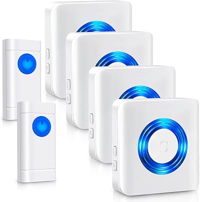 Satisure Wireless Doorbell Kit 4 Receivers 400M 58 Melodies IP55 5 Volume