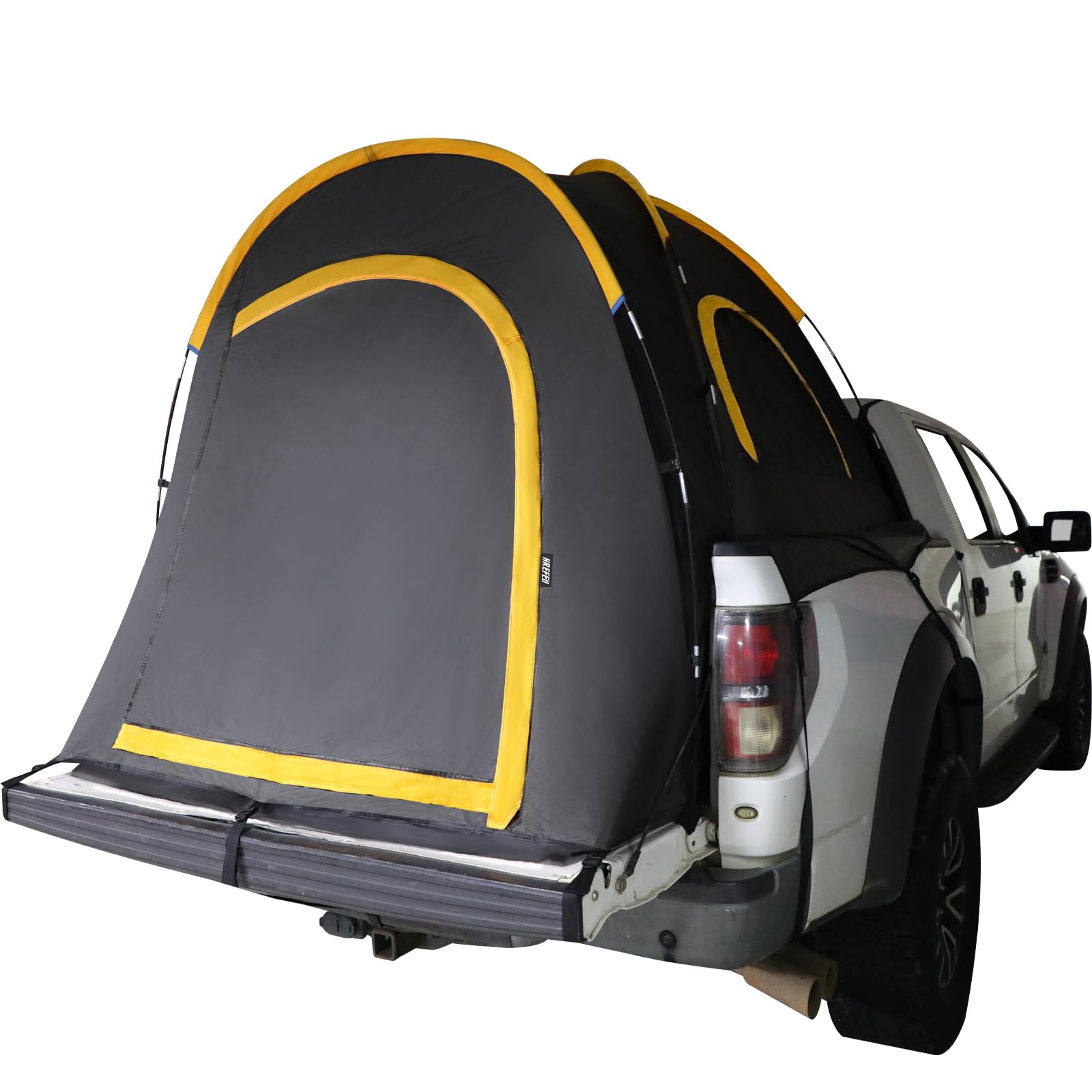 Photo 1 of HREFEU Pickup Truck Blackout Tent, Portable Truck Bed Tent for Camping, Waterproof PU2000mm Double Layer for 2 Person, Compact and Full Size Regular Bed Long Bed (Black) (5.5-5.8ft)