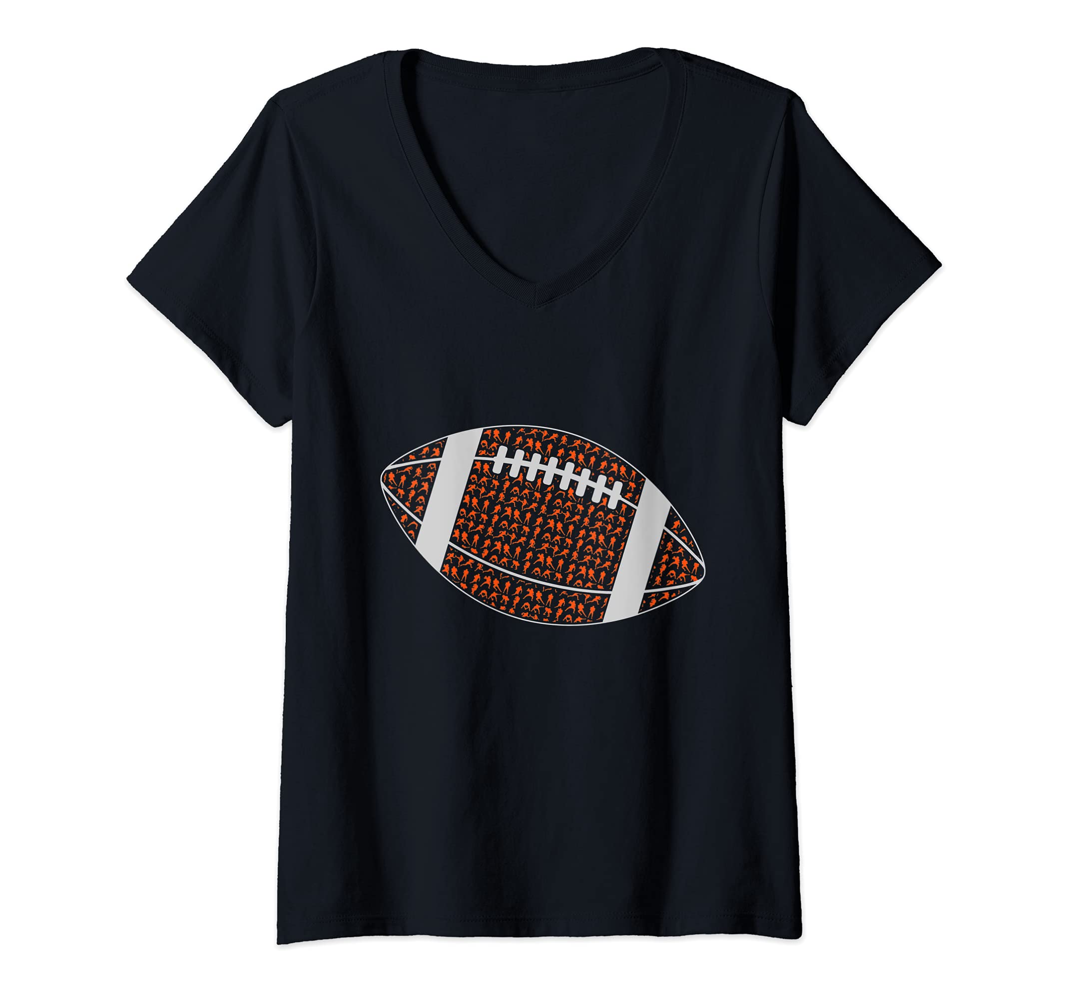 Womens American Football Players Running Quarterback Defense V-Neck T-Shirt