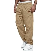 Mens Casual Jogger Pants Relaxed Fit Cargo Pants Drawstring Sweatpants Hiking Outdoor Twill Sport Pants