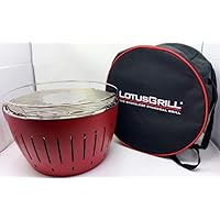  Lotusgrill Lotusgrill Edelstahl Stahl Kunststoff klein rot Balkon Camping Picknick ✔ rund ✔ tragbar rauchfrei ✔ Grillen mit Holzkohle ✔ für den Tisch 