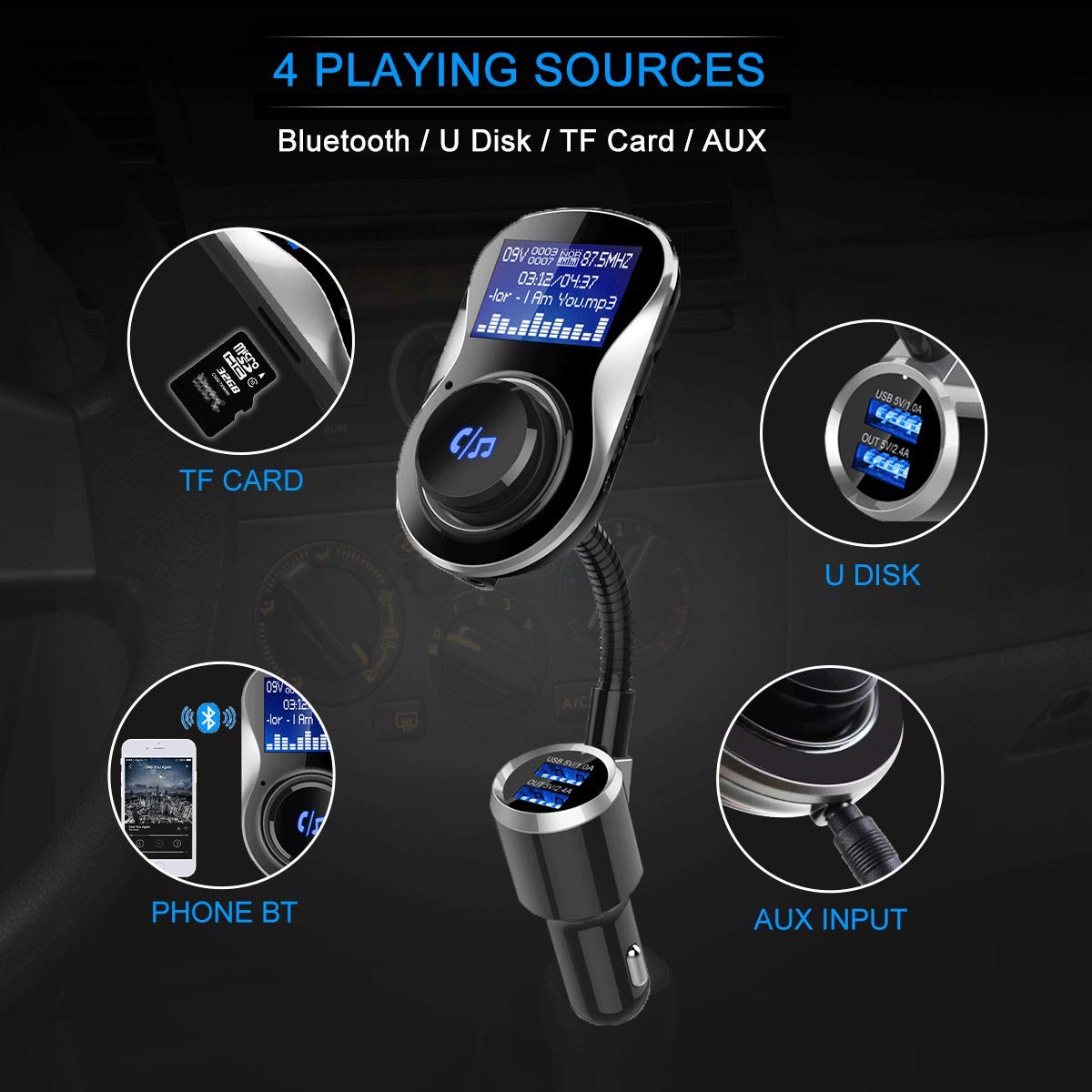 5v 3 4a Receiver Transmitter Fm Wireless Car For Transmitter Fm Bluetooth Hippih Dual Charger Car Usb Fm Transmitters At The Lowest Price Www Klevering Com