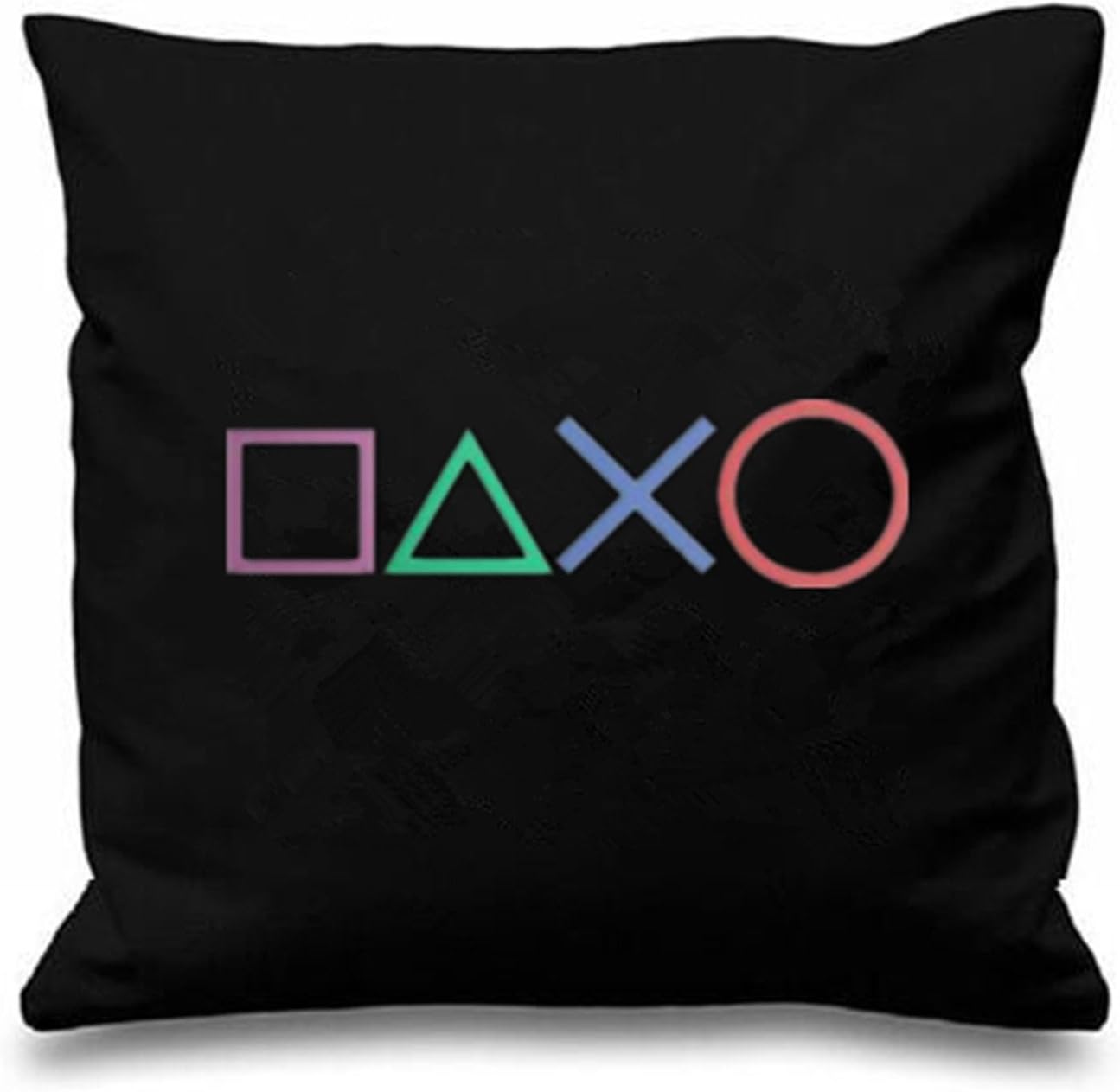 Black Art Design Playstation Buttons Throw Pillow Case Novelty Gaming Decorative Cushion Cover Cool Game Gamer Gifts Home Decor