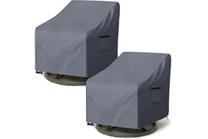 Dalema Outdoor Swivel Chair Cover 2 Pack,600D Heavy Duty 100% Waterproof Outdoor Chair Covers,Patio Furniture Covers for Swivel Patio Chairs,37.5" W x 39.25" D x 36" H,Grey