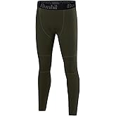 Runhit Boys Compression Leggings Fleece Lined - Youth Sports Tights Kids Thermal Base Layer Pants Cold Weather Gear