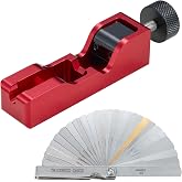 CZC AUTO Spark Plug Gap Tool Universal with 32 Blades Steel Feeler Gauge | Compatible with Most Standard 10mm 12mm 14mm 16mm Thread Spark Plugs, Red