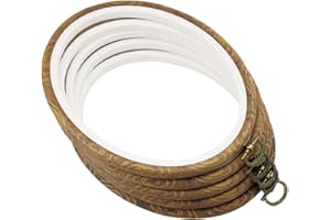 guofa 7'' Oval Embroidery Hoop for Cross Stitch, 5PCS 19CM Decorative Embroidery Frames for Displaying Artswork