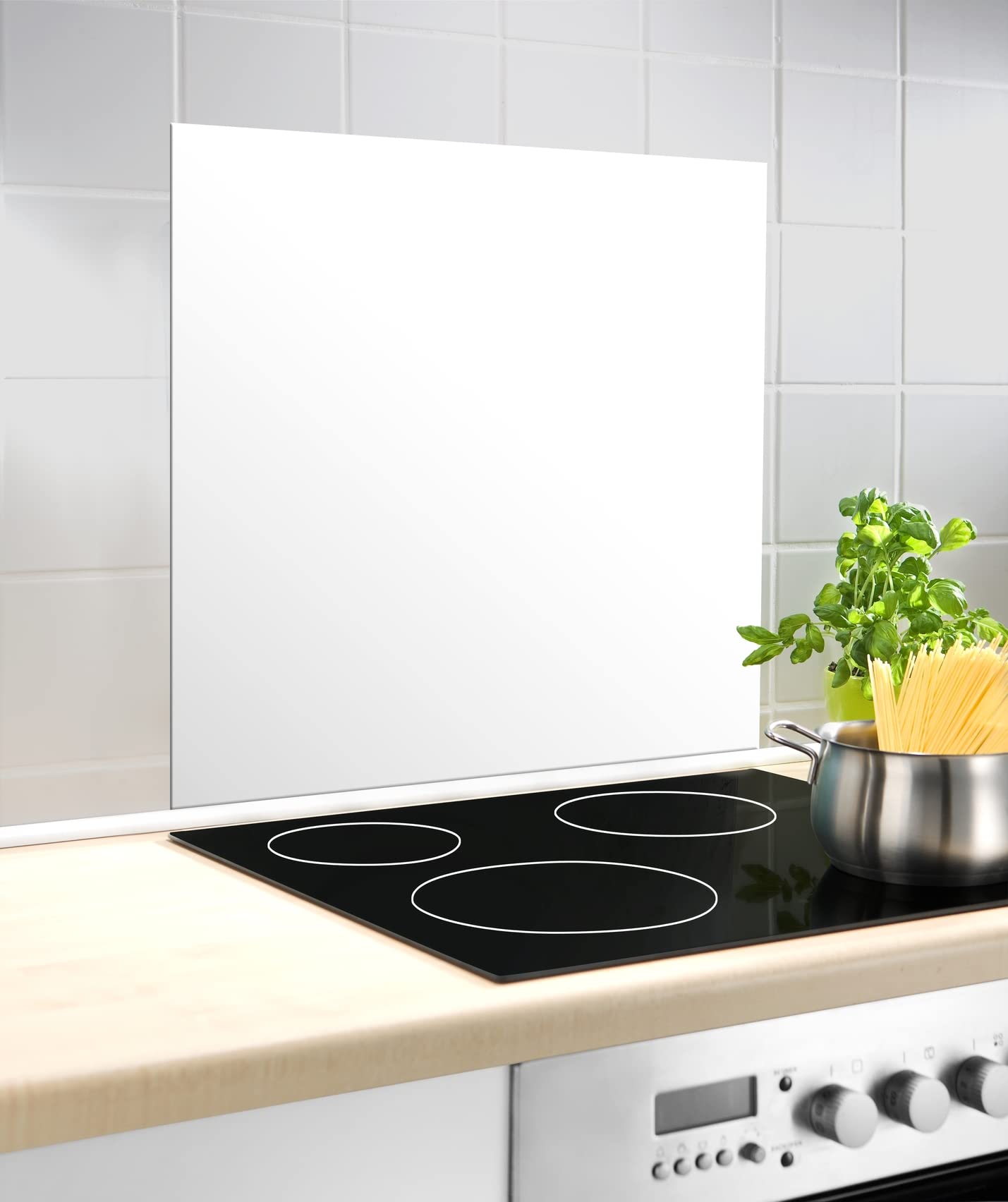 FALKE Glass Back Panel, White Splash Guard, Tempered, 0 x 70 x 60 cm — image 1