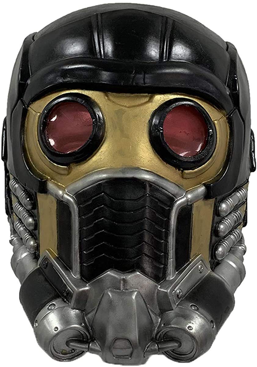LePyCos Star-Lord Helmet Latex Mask Halloween Party Deluxe Cosplay Costume Accessory Black