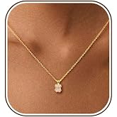 KISSCLOUD Gold Silver Necklace for Women, Dainty Cubic Zirconia Pendant | Teardrop CZ Charm, 14K Gold/Sterling Silver Plated, Adjustable Chain, Hypoallergenic &amp; Waterproof Jewelry, Cute Trendy Gift
