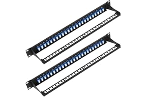 fyboptwu - 1U Fiber Patch Panel with 48 LC OS2 Single Mode Fiber Optic Couplers Singlemode Connectors, 2pack