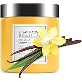 KunMan Champagne Lift & Firming Body Cream with Luxe-Lift Firming Complex, Anti-Aging Skin Moisturizer Tightening Cream, Hydrates Dry Skin on Arms & Legs, Fights Crepey Skin (Vanilla, 8 Fl Oz)