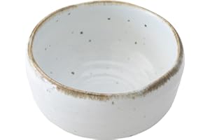 Asayu Japan Matcha Bowl, Handcrafted Japanese Ceramic, 650ml, Microwave and Dishwasher Safe - Shirotsuchi White