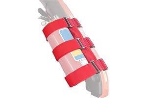 Koolynho® Roll Bar Fire Extinguisher Mount Holder Straps Accessories for Jeep Wrangler JL JK TJ Gladiator Sahara Rubicon Unlimited and Ford Bronco 2021+ (Red)