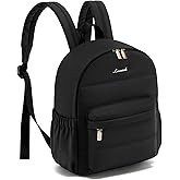 LOVEVOOK Mini Backpack Purse for Women, Small Puffer Lightweight Backpack, Casual Daily Daypack Purse for Women, Cute bag with Anti-theft Pocket for Travel-Black
