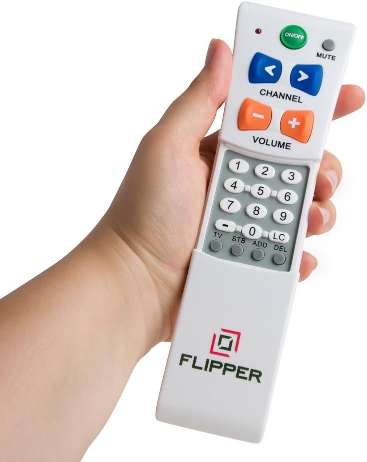 Flipper Big Button TV Remote for Elderly - Universal Simple to Read, Proprietary Favorite Channels, Supports IR TVs, Cable, Satellite & Soundbars -: Electronics