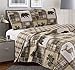 Great Bay Home Lodge Bedspread King Size Quilt with 2 Shams. Cabin 3-Piece Reversible All Season Quilt Set. Rustic Quilt Coverlet Bed Set. Stonehurst Collection.