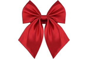 Red Bow Tie for Girls Women Pre Tied Ribbon Bows Ties for Daughter Sister Birthday Christmas Gift for Teen