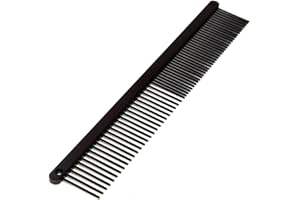 Ryan's Pet Supplies Paw Brothers Greyhound Style Comb for Dogs, Professional Grade Grooming Tool, Remove Knots and Tangles, True Teflon, Fine/Coarse, Ergonomic Handle, 7.5in