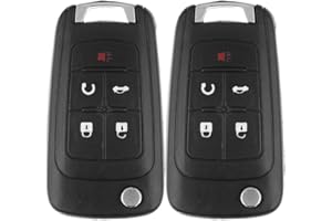 KEYALL 2 X Keyless Key Fob Shell Case for Chevy for Camaro for Cruze for Equinox for Impala for Malibu for GMC for Terrain 2010-2017 OHT01060512 5461A-01060512 13500221
