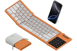 Nillkin Upgraded Foldable Bluetooth Keyboard with Touchpad & Number Pad, Portable Wireless Keyboard for Travel, Pocket-Sized,