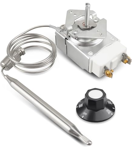 sourcing map NC AC 250 16A 30-110C Temperaturregelschalter Kapillarthermostat für Backofen Kühlschrank Heizung, 2 m Länge