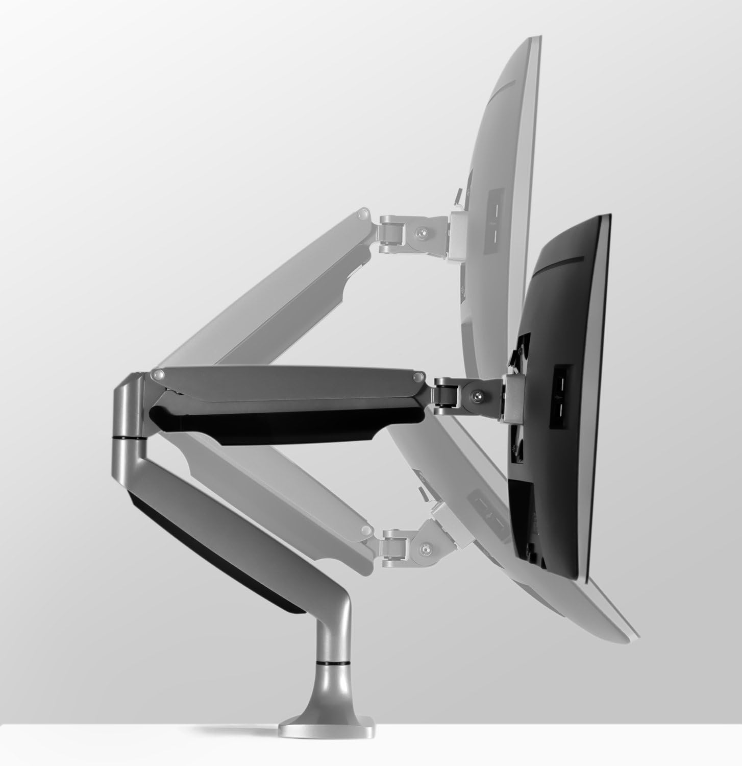Mount-It! Single Monitor Arm Desk Mount, Silver - Image 4