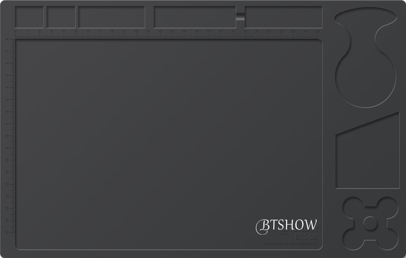 BTSHOW Soldering Mat Silicone Heat Resistant Mat 530℃ Repair Mat Electronics Mat 33x21CM (Gray)