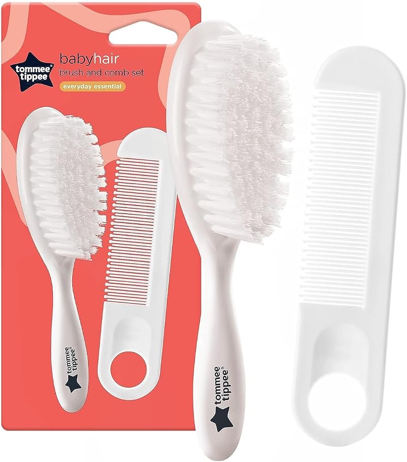 Tommee Tippee Essential Basics Baby Brush and Comb Set White 2 Count