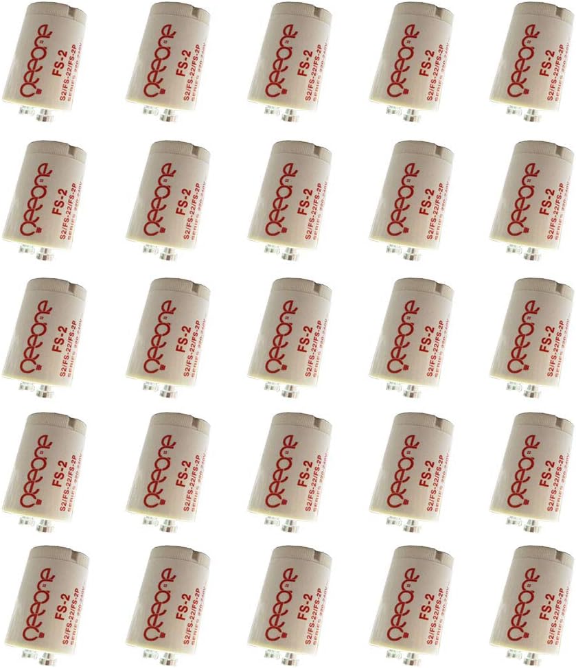 25 PCS x Oeeone Fluorescent Light Starter for 4W to 22W Neon Tubes Starter FSU S2 G5