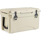 Goplus Cooler, Insulated Large Ice Chest with Portable Handles, Integrated Cup Holders, Leak-Proof Tight Latches, 5-7-day Ice Retention, Heavy Duty Hard Coolers