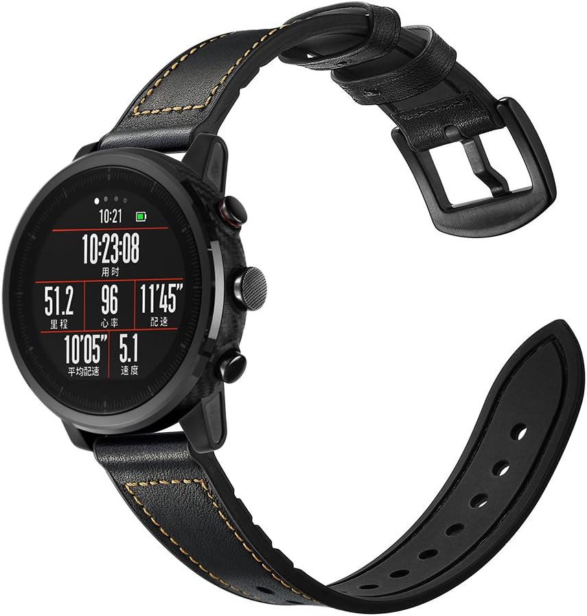 AISPORTS Compatible with Samsung Galaxy Watch 3 45mm Strap for Women Men 22mm Soft Breathable Leather Silicone Hybrid Sport Wristband Bracelet Replacement Strap for Samsung Galaxy Watch 46mm/Gear S3 - Image 4