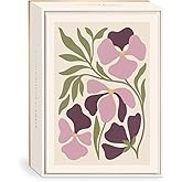 Lady Jayne All Occasion Blank Boxed Note Cards, with Gold-Foil Lined Envelopes and Embossed Details – 5” x 3.5” each, Set of 12 Cards – Flower Market Pansy (80912)