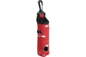Golf Ball Carry Bag, Golf Tee Holder Pouch Portable Neoprene Golf Ball Holder with Clip for Men and Women, Red
