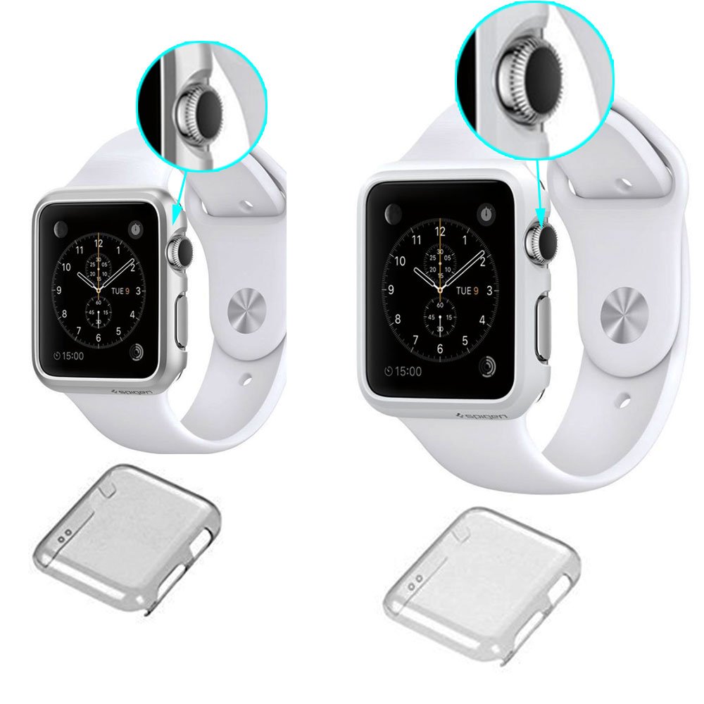 Apple Watch 38mm Screen Protector - Ultra Slim Clear PC Flexible Lightweight Case Protective Bumper Cover for Apple iWatch Series 2 & Series 3 - High Transparency Full Cover for Apple Watch 2017