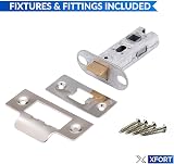 XFORT Tubular Latch Polished Chrome 65mm 2 Pack Internal Doors view 2