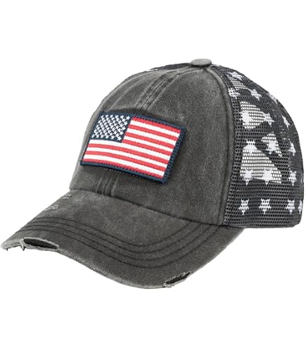 Criss-Cross Ponytail Baseball Cap – Embroidered Cotton, Mesh Back, Adjustable LIMITED EDITION Criss-Cross Ponytail Cap – Demons Behind Me  main image 2