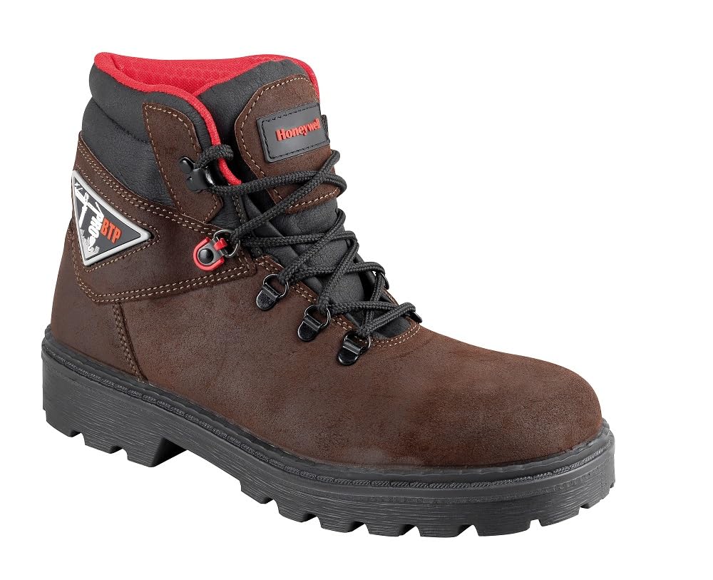 Honeywell Bacou PRO BTP S3 CI SRC Certified Water Resistant Oiled Full Grain Leather Lace Up Safety Shoes with Poromax 3D Lining, Breathable, Size 49 EU, 6246150-48/7 (1 Pair)