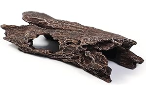 PTFJZ Fish Tank Decorations - Large Aquarium Decorations Air Bubbler Tree Fish House for Betta Hideout Caves Buddha Decor Temple Ruins Arched Betta Fish Accessories Reptile House Shelter Decor (Wood A-M)