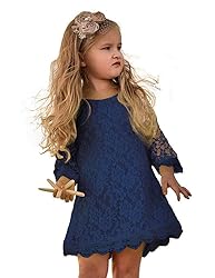 Flower Girl Dress, Lace Dress 3/4 Sleeve Dress