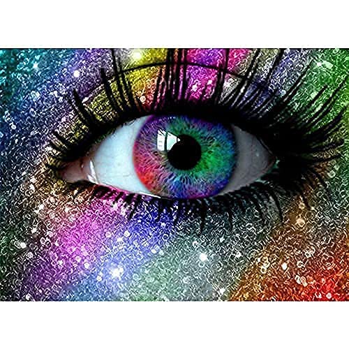 LWZAYS Diamond Art Kits Adults,Colorful Eyes Diamond Painting Kits for Adults,Large Canvas Wall Art for Hallway and Stairs(Eye 12x16Inch)