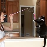 Cobee Cat Feather Toys Soft Wand Toy with Bell Pompom 80 cm Cat Teaser view 2