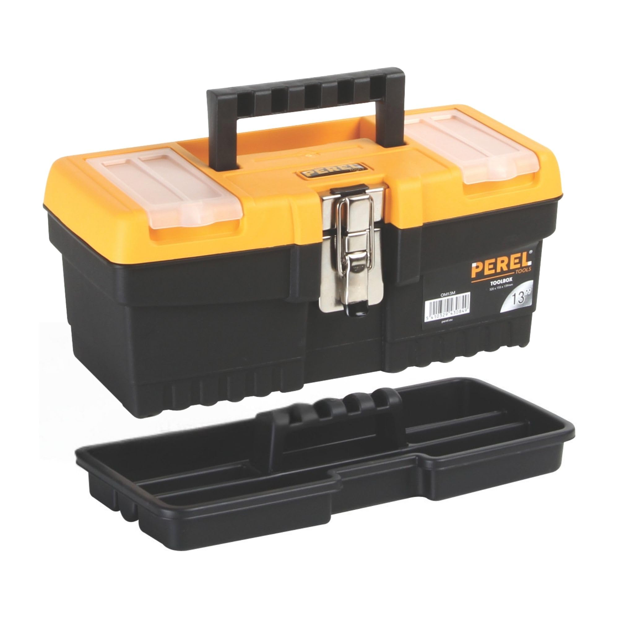 Perel OM13M 13-Inch Toolbox with Metal Latches