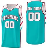 Custom Basketball Jersey for Men &Boy,Blank Athletic Uniform Personalized Printed Team Name Number Logo