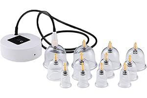 Electric Cupping Set with 12 Sizes (3-7cm Diameter), Centrifugal Air Pump with 5 Pressure Modes, USB Rechargeable Device for 