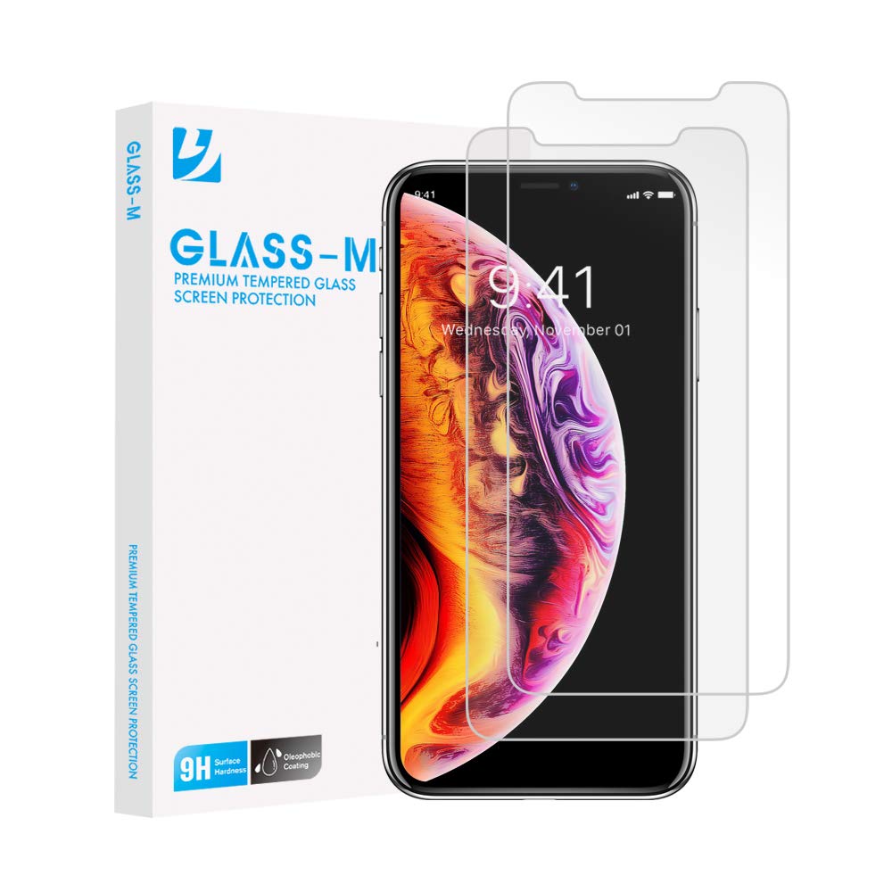 GLASS-M [2 Pack] Tempered Glass Screen Protector Compatible with iPhone XS Max 6.5 inch, [Not Full Cover] Case Friendly Screen Protector Film