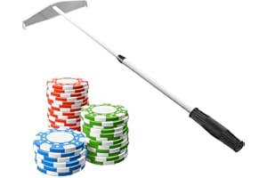 Generic Telescopic Roulette Poker Chip Rake - Acrylic Chip Rake, Poker Chip Push Chips Harrow Collecter, Casino Grade Pro Rake for Blackjack,Texas Hold'em, Casino Poker, Refer to description, Silver