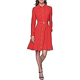 Karl Lagerfeld Womens Long Sleeve Multifunctional Shirt Dress