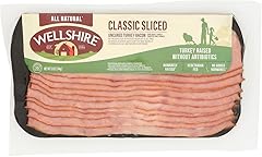 Wellshire Farms 8oz Uncured Smoked Beef Bacon, Fully Cooked Slices – Made from Pasture-Raised Beef with No Antibiotics or Add